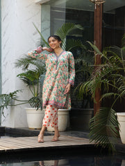 Womens Peach Regular Co-ords
