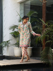 Womens Peach Regular Co-ords