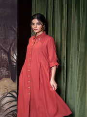 Womens Red  Regular Kurta Set