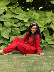 Womens Red Regular Co-ords