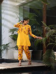 Womens Yellow Regular Co-ords