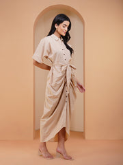 Womens Beige Regular Dress