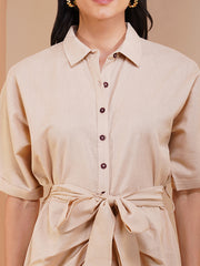 Womens Beige Regular Dress