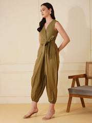 Womens Khaki Regular Jumpsuits