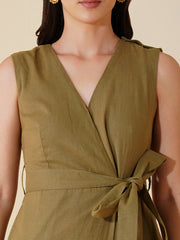Womens Khaki Regular Jumpsuits