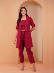 Womens Red Regular Co-ords