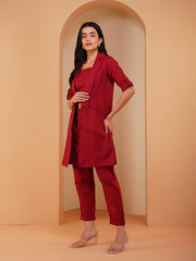 Womens Red Regular Co-ords
