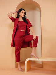 Womens Red Regular Co-ords