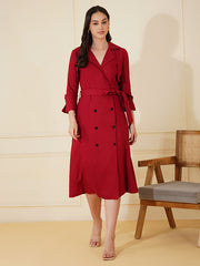 Womens Red Regular Dress