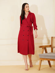 Womens Red Regular Dress