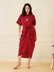 Womens Red Regular Dress