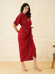 Womens Red Regular Dress