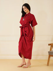 Womens Red Regular Dress