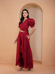 Womens Red Regular Co-ords