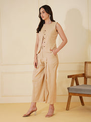 Womens Beige Regular Co-ords