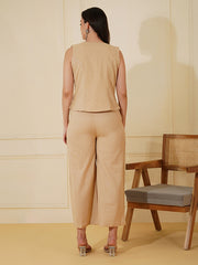 Womens Beige Regular Co-ords