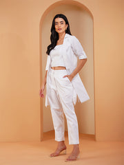 Womens White Regular Co-ords