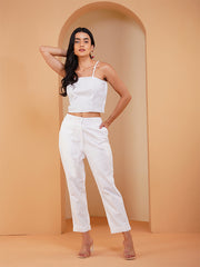 Womens White Regular Co-ords