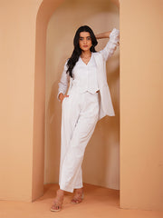 Womens White Regular Co-ords