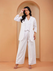 Womens White Regular Co-ords