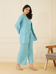 Womens Blue Regular Co-ords