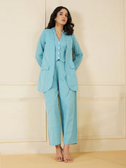 Womens Blue Regular Co-ords