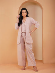 Womens Beige Regular Co-ords