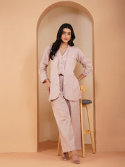 Womens Beige Regular Co-ords