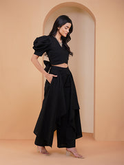 Womens Black Regular Co-ords