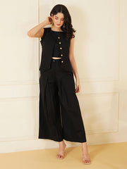 Womens Black Regular Co-ords