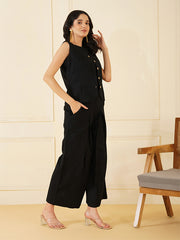 Womens Black Regular Co-ords