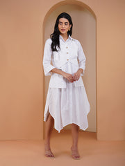 Womens White A-line Dress