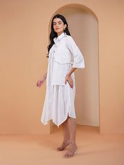 Womens White A-line Dress