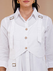 Womens White A-line Dress