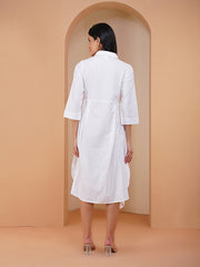 Womens White A-line Dress