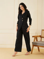 Womens Black Regular Co-ords