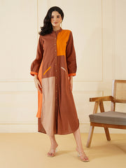 Womens Rust A-line Dress
