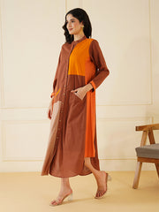 Womens Rust A-line Dress