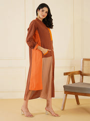Womens Rust A-line Dress