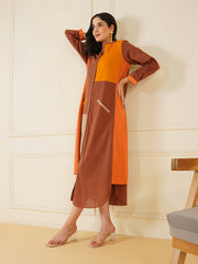 Womens Rust A-line Dress