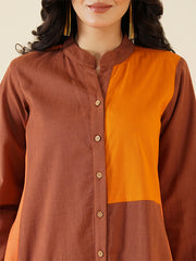 Womens Rust A-line Dress