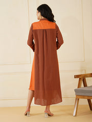Womens Rust A-line Dress