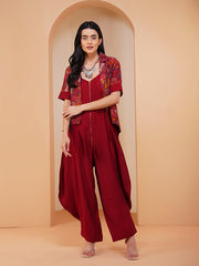 Womens Red Regular Co-ords