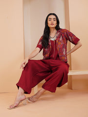 Womens Red Regular Co-ords
