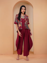 Womens Maroon Regular Co-ords