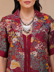 Womens Maroon Regular Co-ords