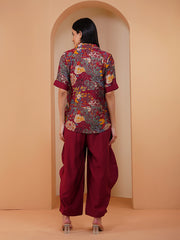 Womens Maroon Regular Co-ords