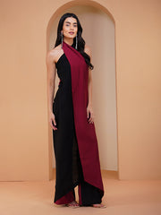 Womens Maroon Regular Jumpsuits
