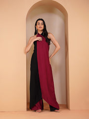 Womens Maroon Regular Jumpsuits