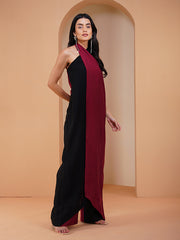 Womens Maroon Regular Jumpsuits